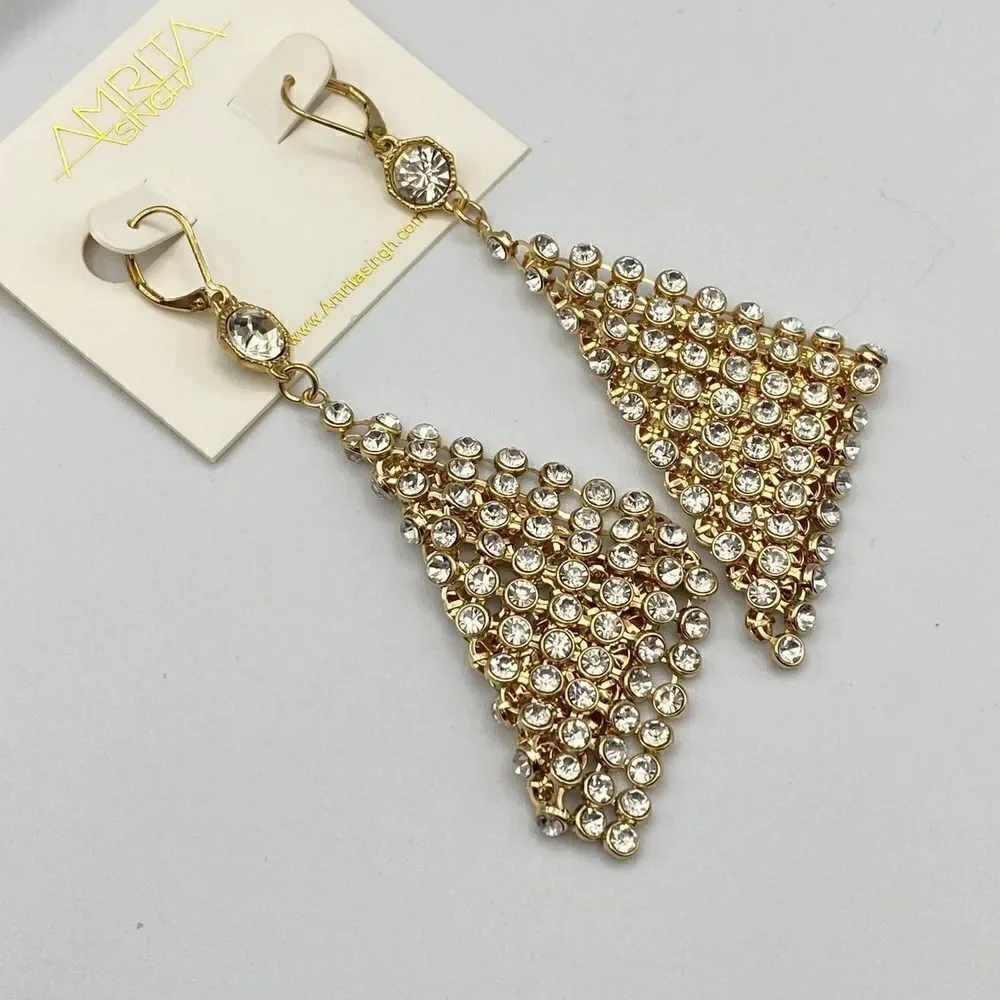 Amrita Singh Crystal Gold Drop Earring
